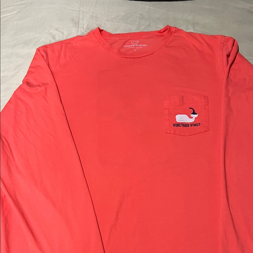 Vineyard Vines Men's Long Sleeve Coral Tee